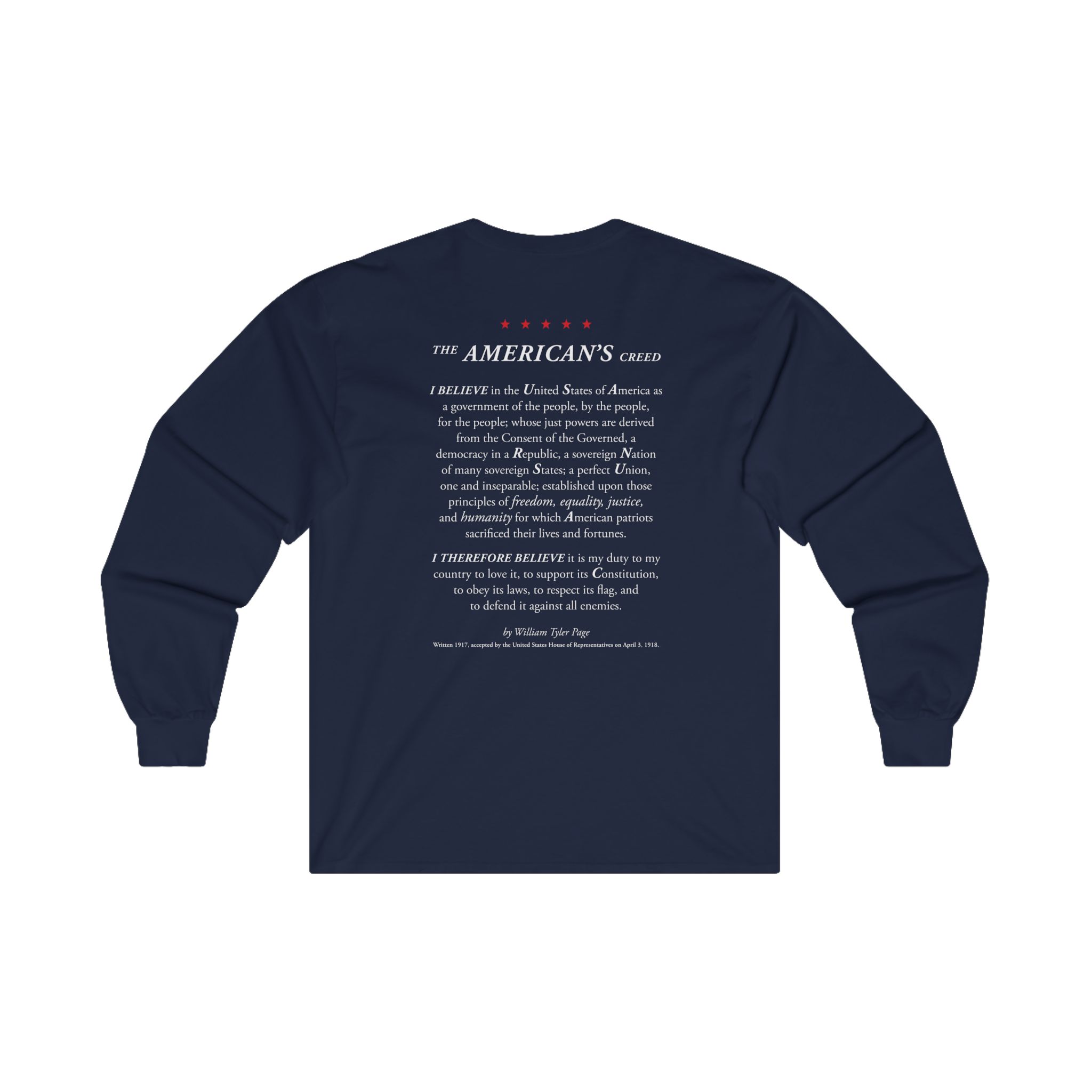 The American's Creed - Longsleeve TEE-Shirt - Image 4